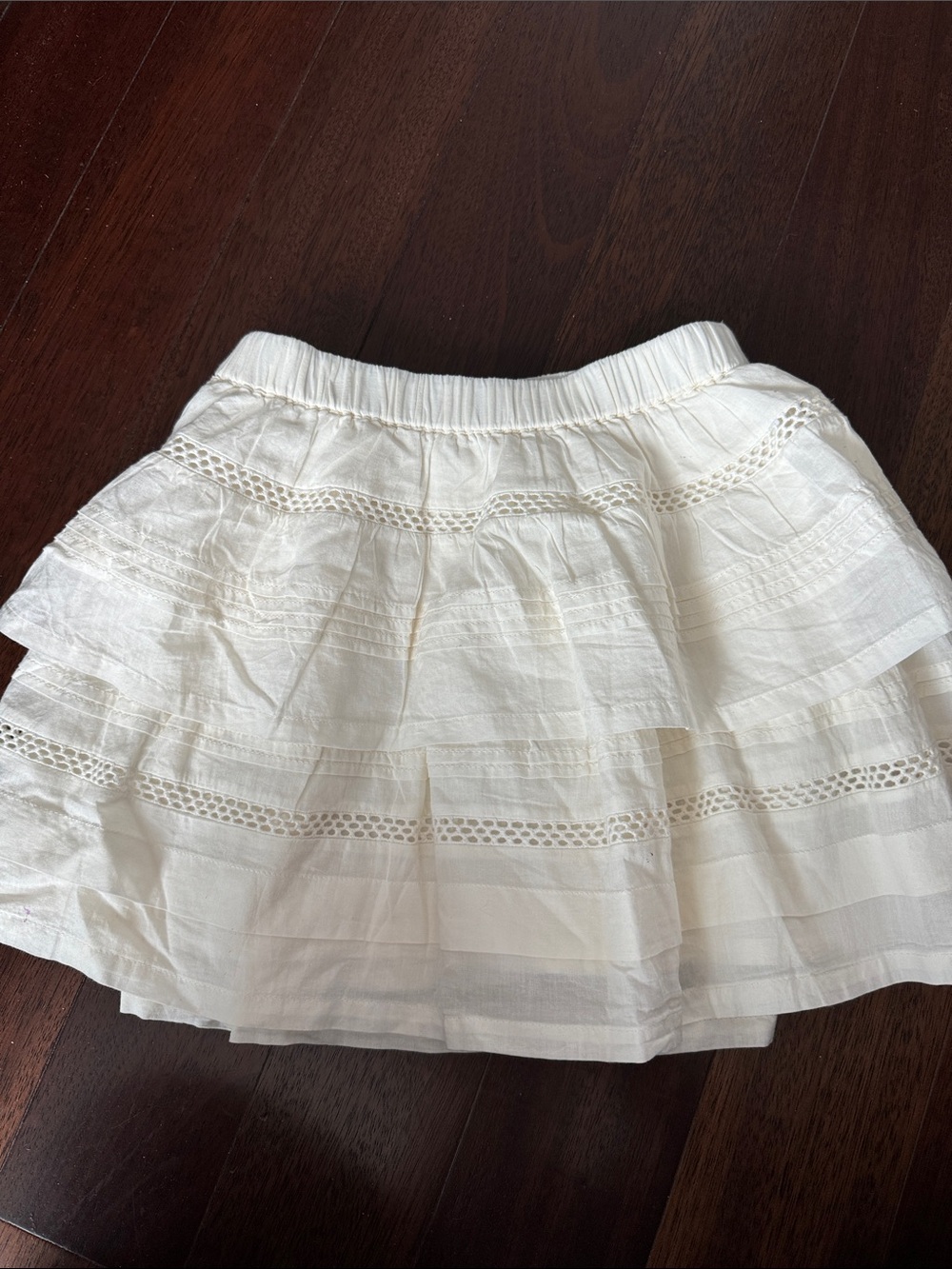 Crewcuts Girls Cream Tiered Eyelet Skirt